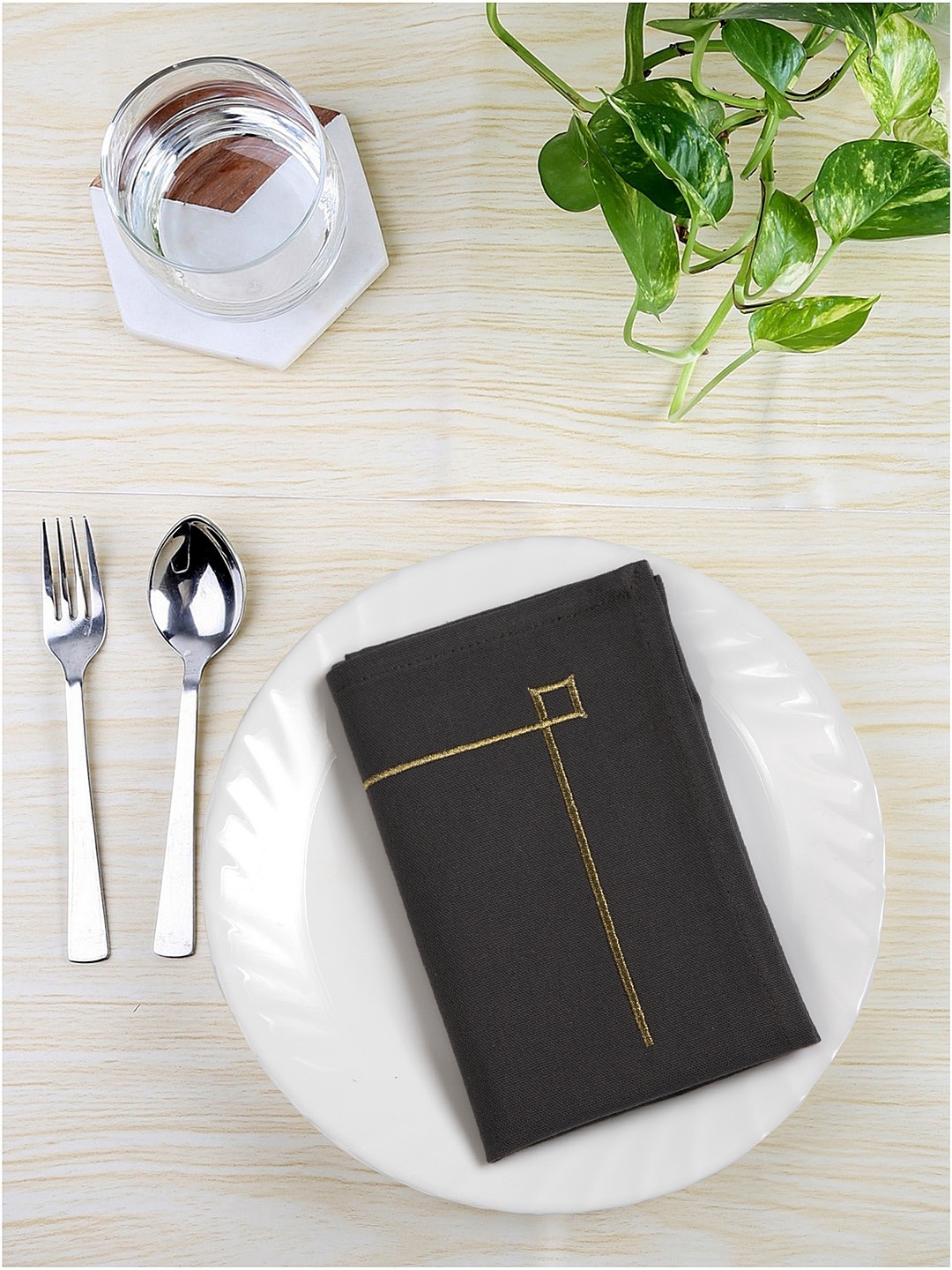 

BLANC9 Set of 6 Black Solid Table Napkins
