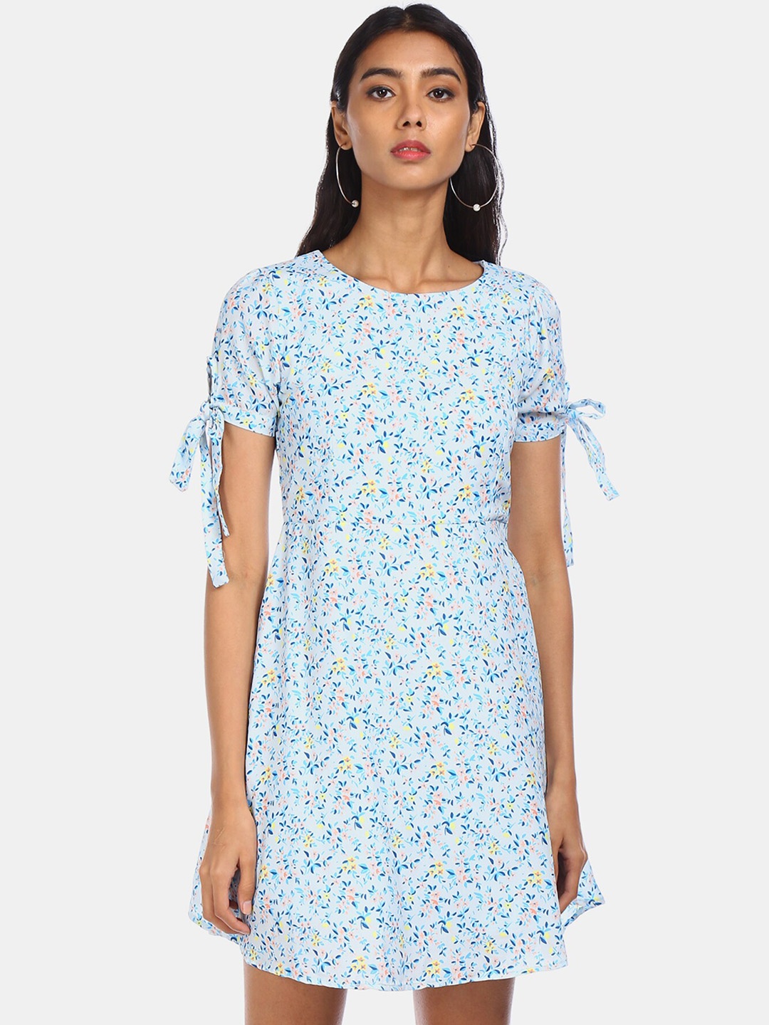

Sugr Women Blue Printed A-Line Dress