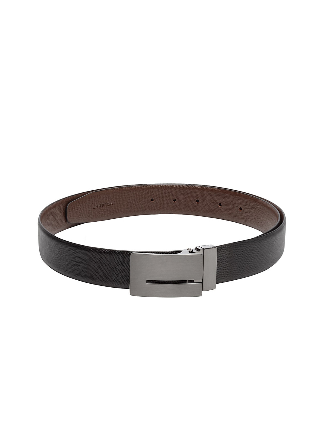 

WELBAWT Men Black & Brown Textured Belt