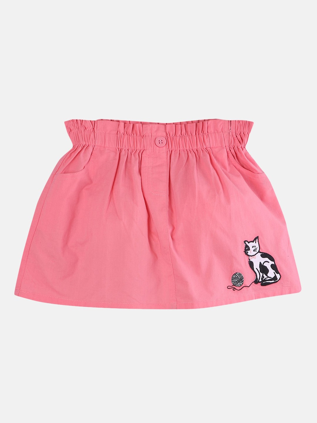 

Beebay Girls Pink Solid Sustainable A-Line Skirt