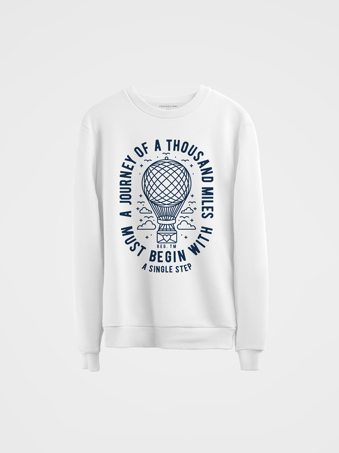 

THREADCURRY Kids White Printed Sweatshirt