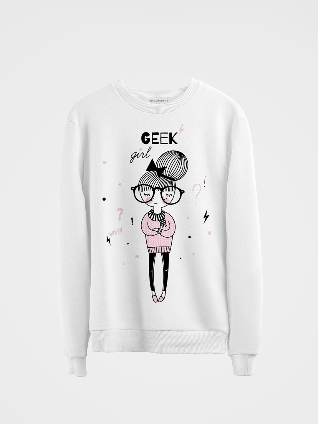 

THREADCURRY Kids White Printed Sweatshirt
