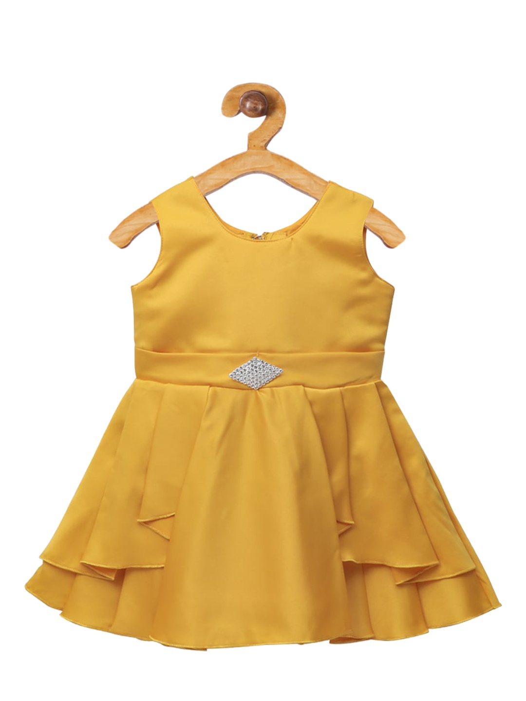 

The Magic Wand Girls Yellow Solid Fit and Flare Dress