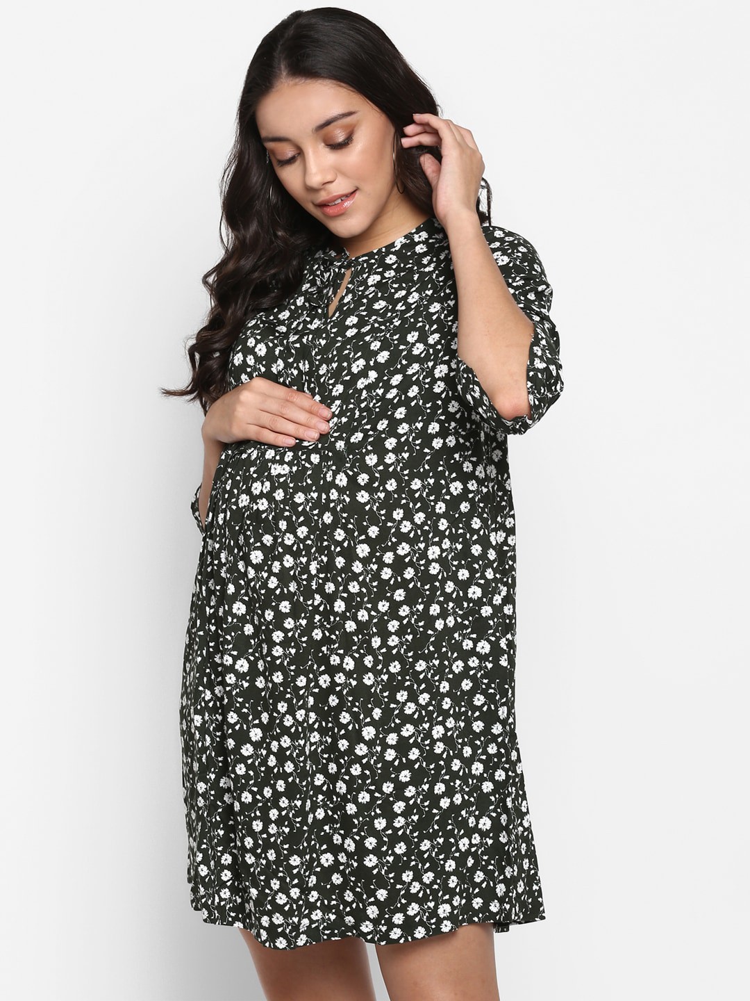 

Momsoon Maternity Women's Green & White Printed Tunic