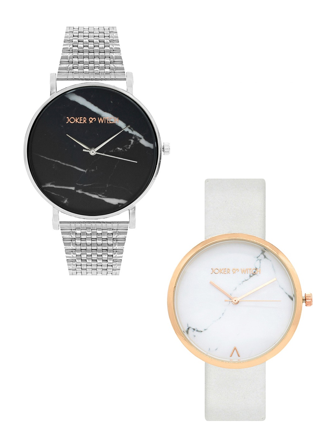 

Joker & Witch White & Silver-Toned Marge & Homer Couple Watches JWCW121