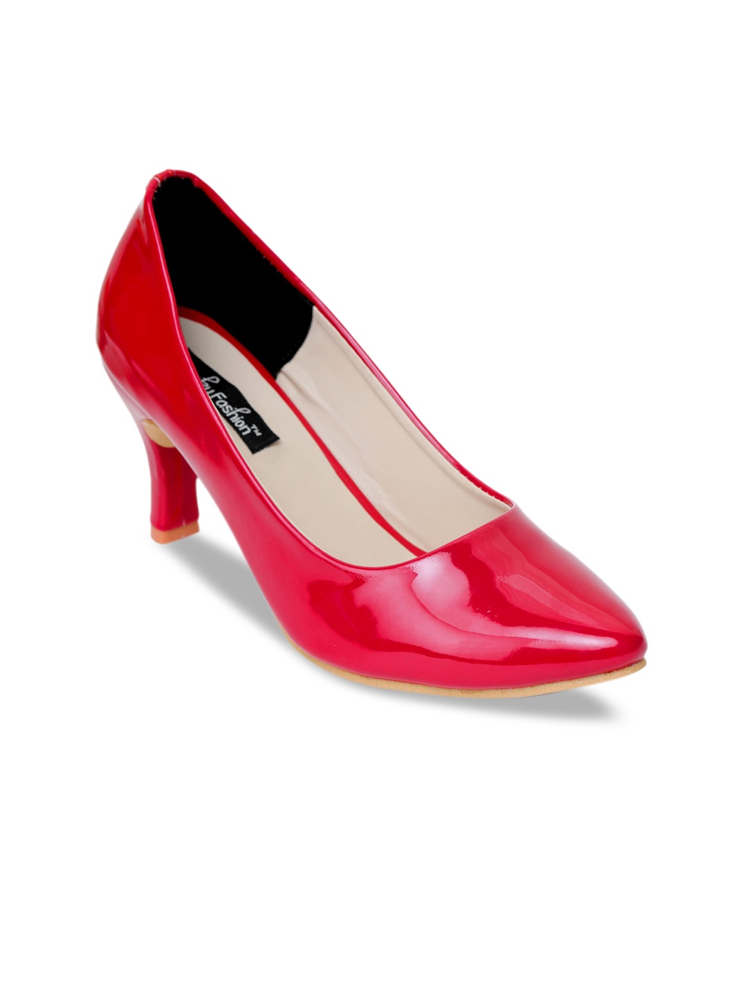 

Funku Fashion Women Red Printed Kitten Heeled Pumps