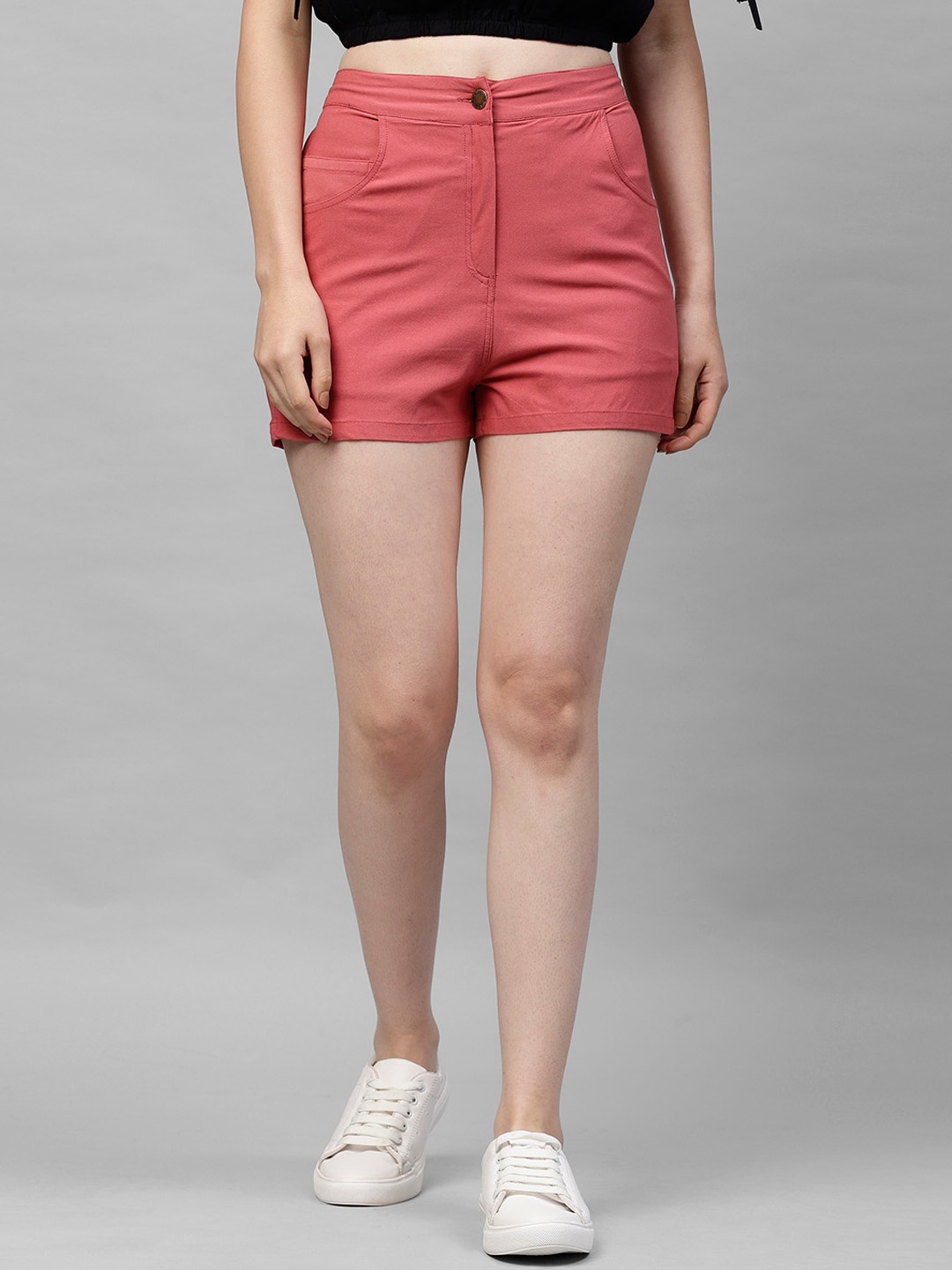 

Athena Women Pink Solid Regular Fit Regular Shorts