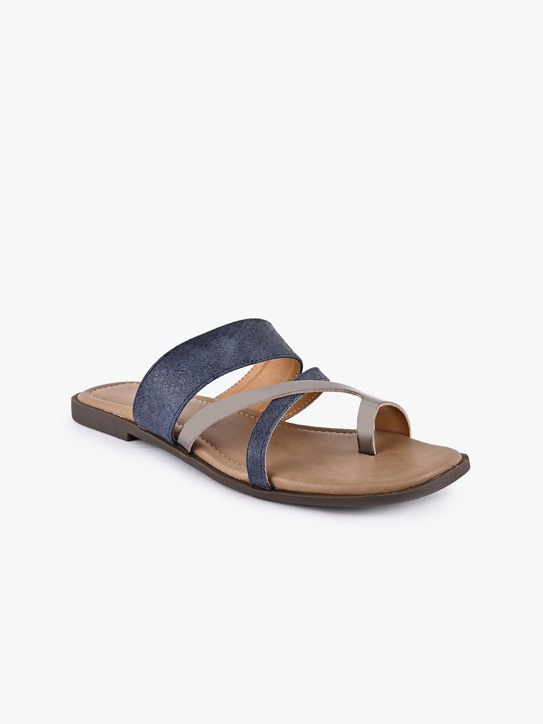 

BuckleUp Women Blue Colourblocked One Toe Flats