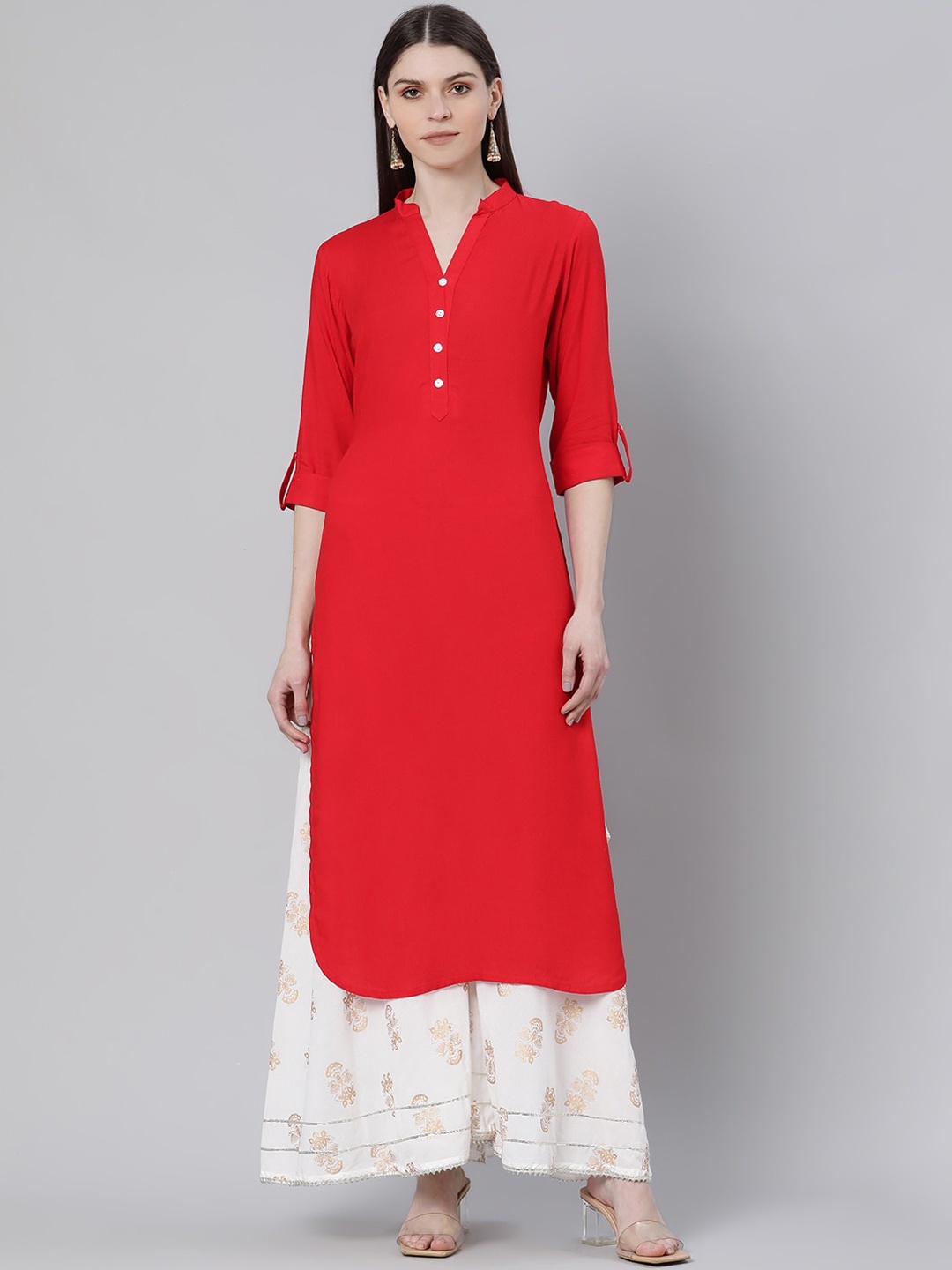 

Gerua By Libas Women Red Solid Kurta