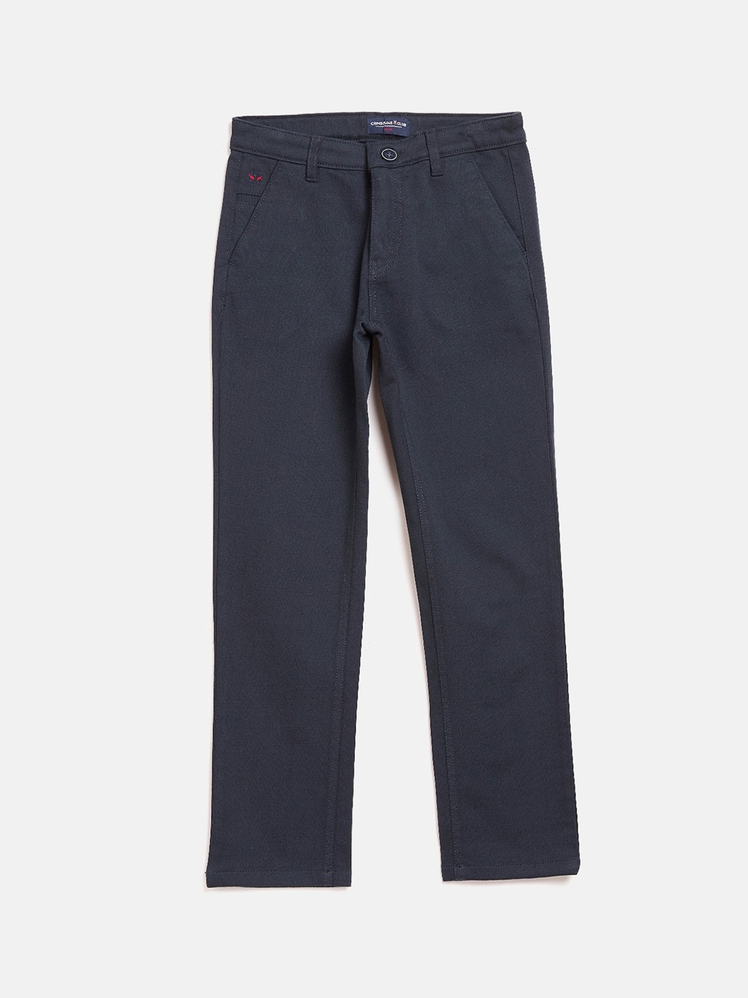 

Crimsoune Club Boys Navy Blue Slim Fit Solid Regular Trousers