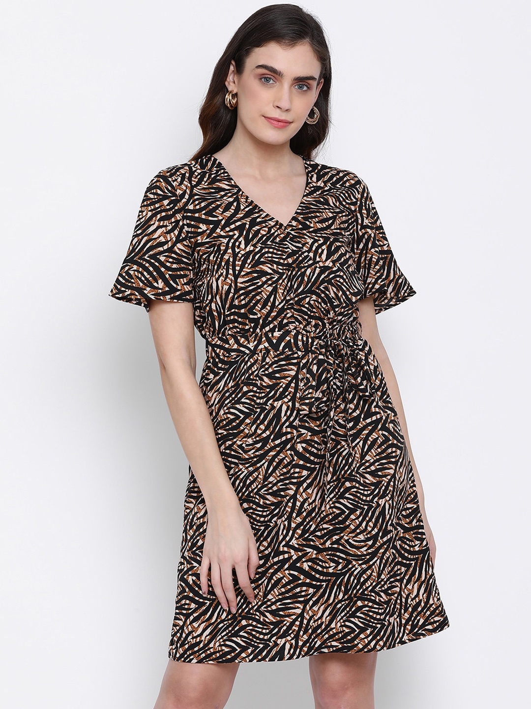 

Oxolloxo Women Multicoloured Printed A-Line Dress, Multi