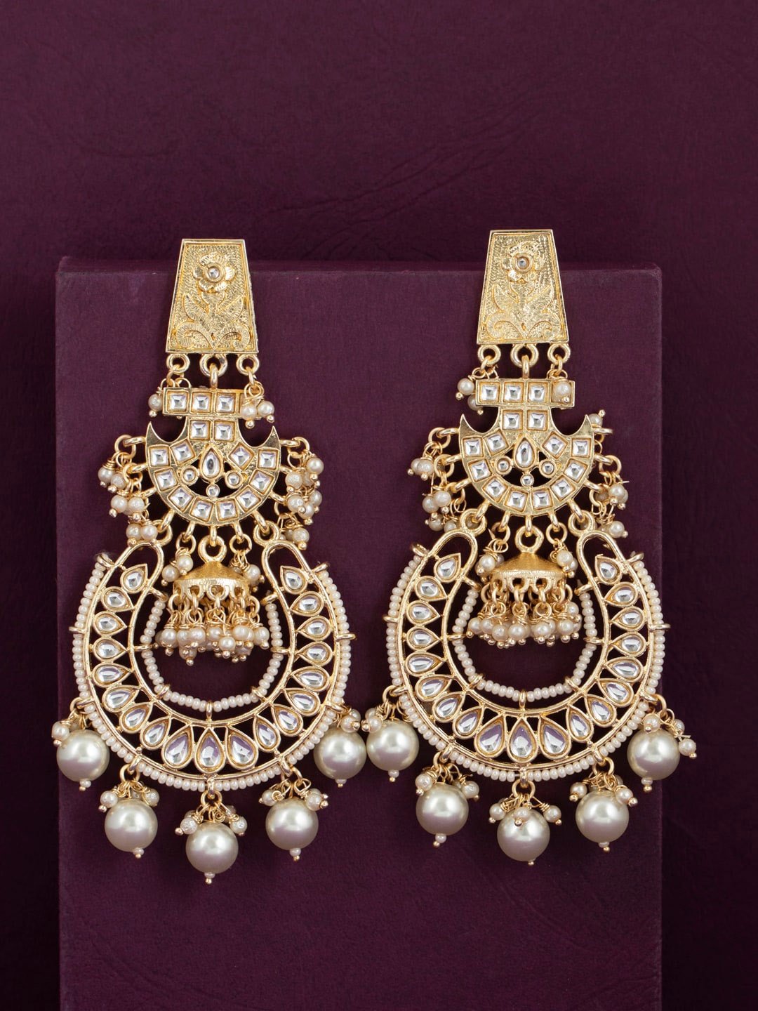 

Sukkhi Gold-Plated Contemporary Chandbalis