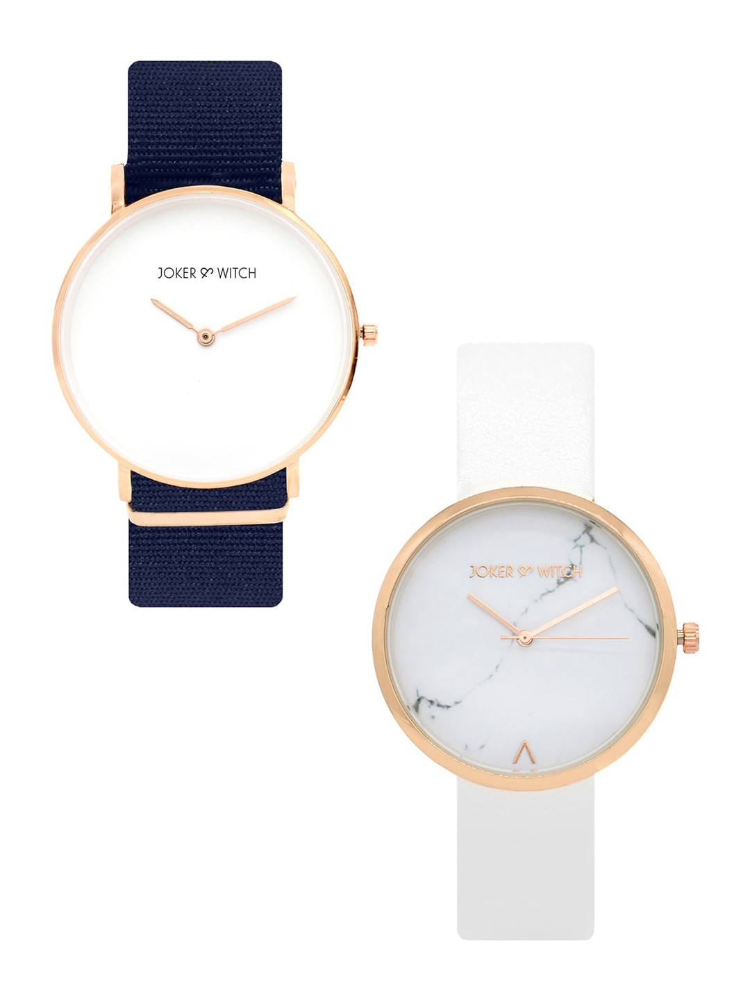 

JOKER & WITCH Navy Blue & White Jamie & Claire Couple Watch Gift Set JWCW159