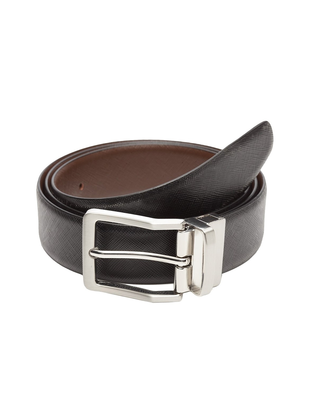 WELBAWT Men Black Solid Leather Belt