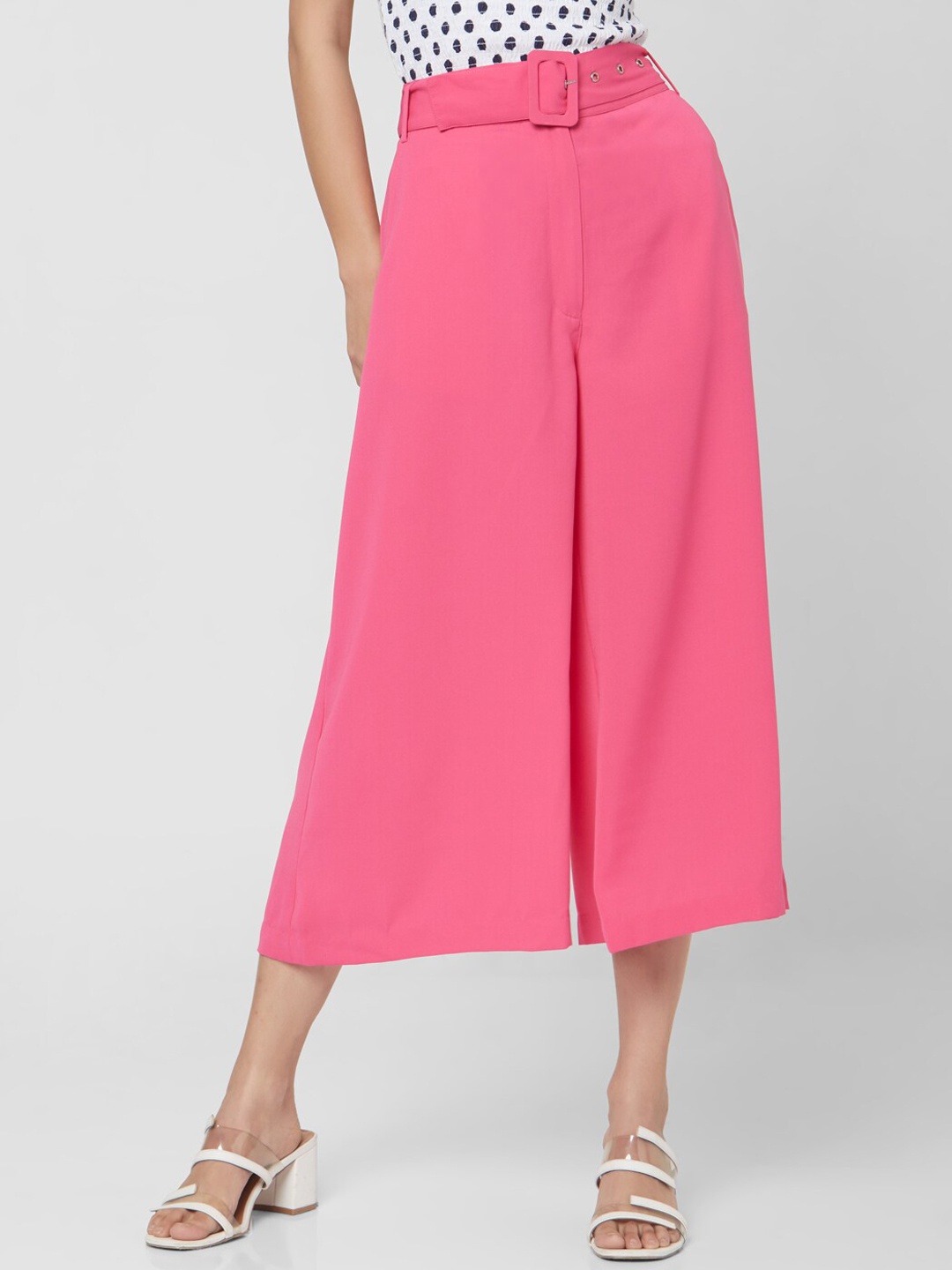 

Vero Moda Women Pink Regular Fit Solid Culottes