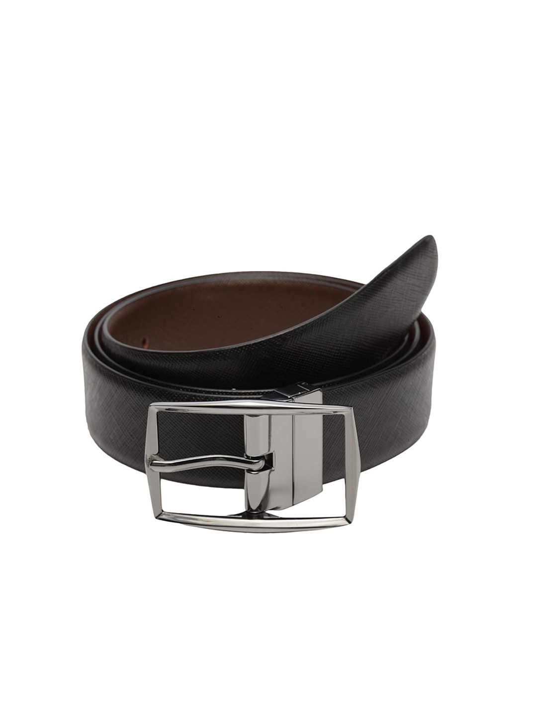 

WELBAWT Men Black & Brown Textured Belt