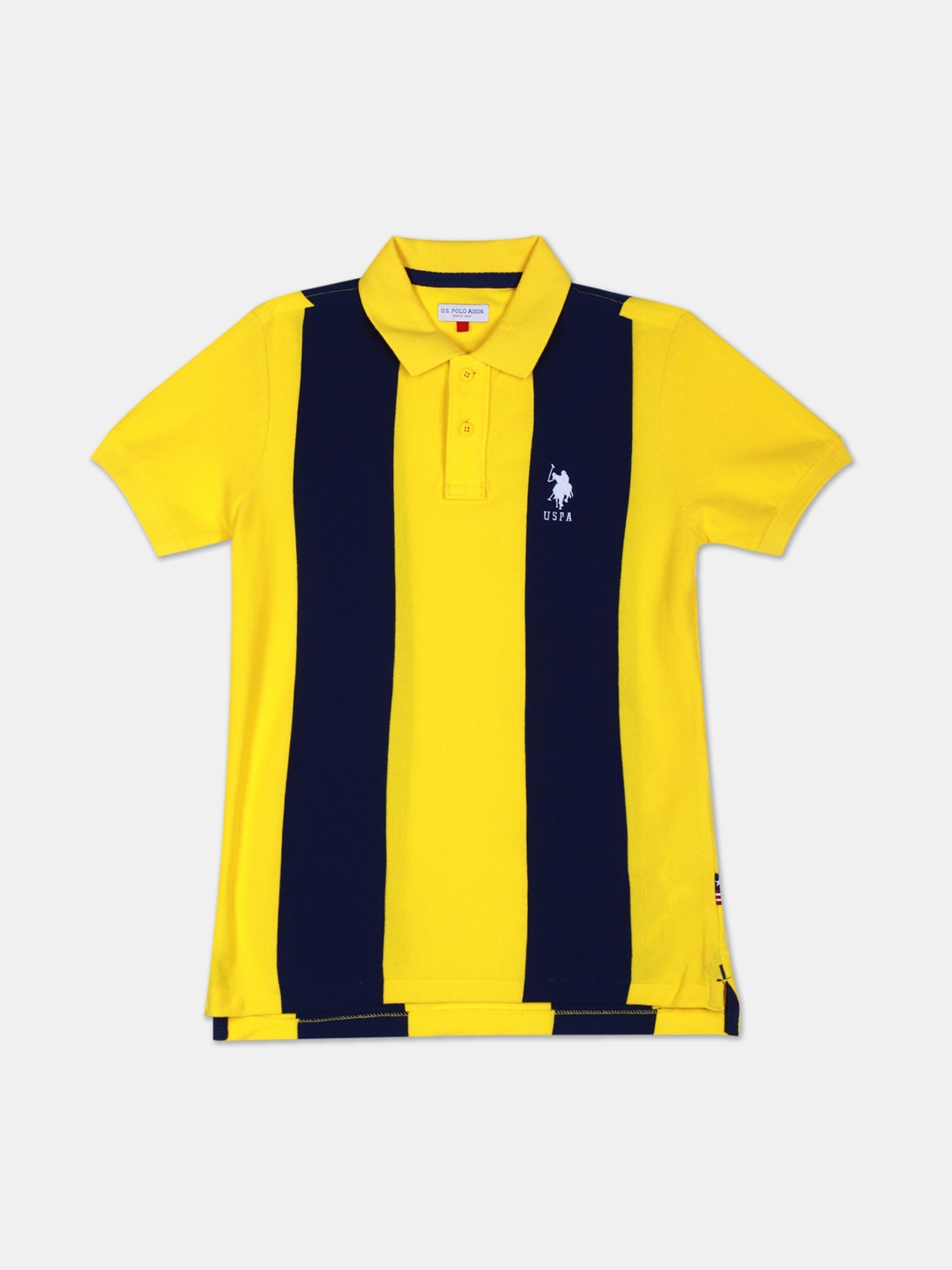 

U.S. Polo Assn. Kids Boys Yellow Colourblocked Polo Collar T-shirt