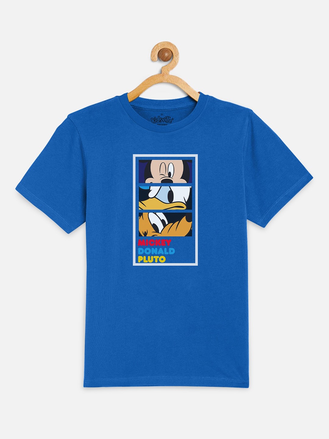 

Kids Ville Mickey & Friends Boys Blue Printed Round Neck T-shirt