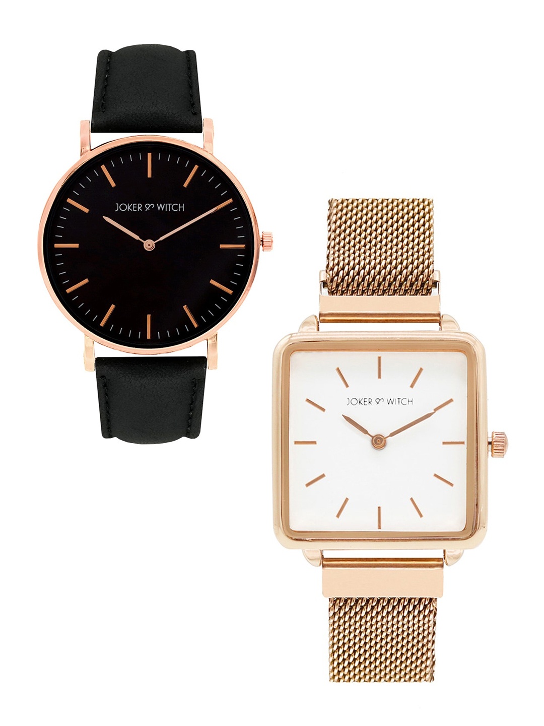 JOKER & WITCH Joey & Pacey Couple Watch Gift Set JWCW117, White