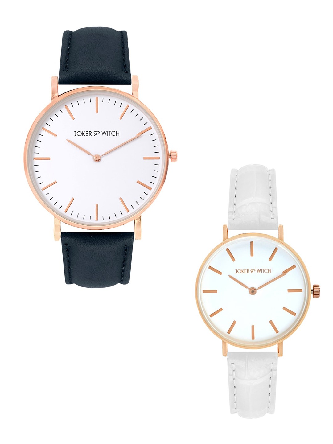 

JOKER & WITCH Navy Blue & White Logan & Veronica Couple Watch Gift Set JWCW140