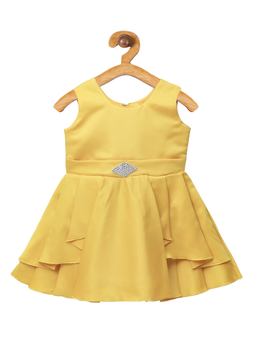

The Magic Wand Girls Yellow Solid Fit and Flare Dress