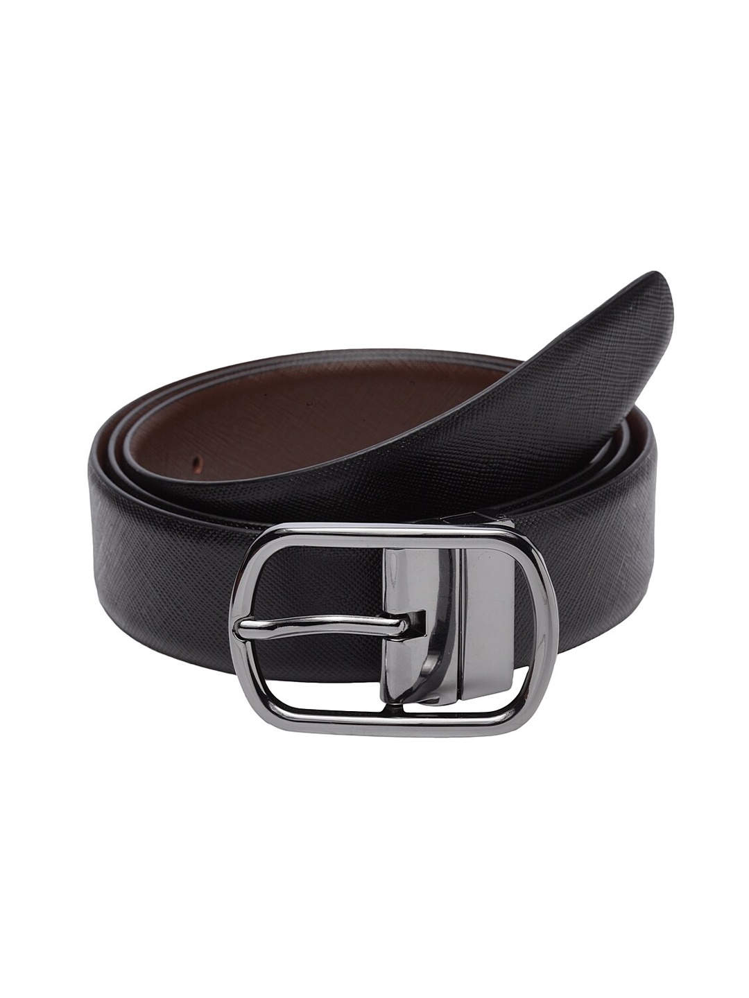 WELBAWT Men Black & Brown Textured Belt