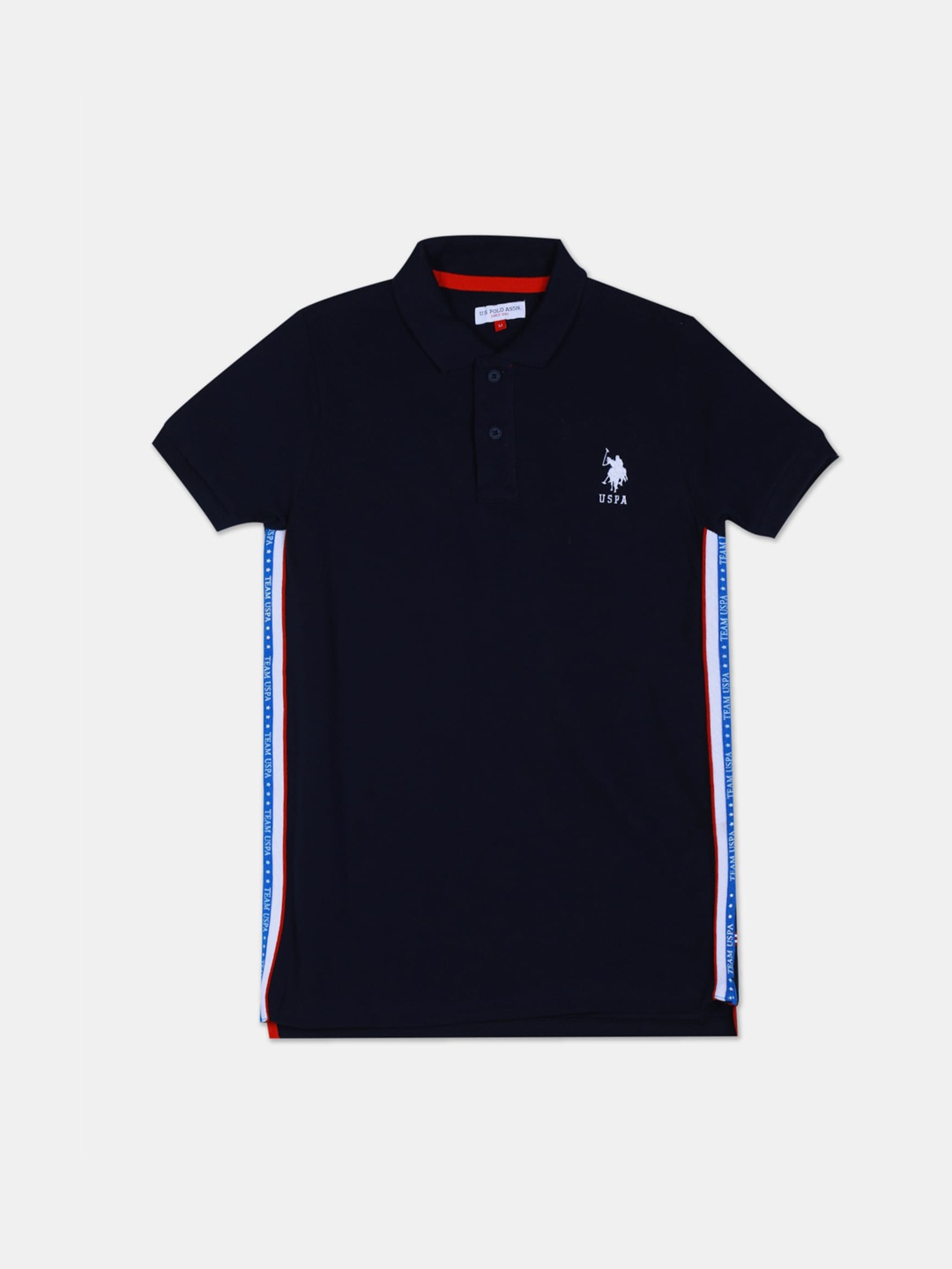 

U.S. Polo Assn. Kids Boys Navy Blue Solid Polo Collar T-shirt