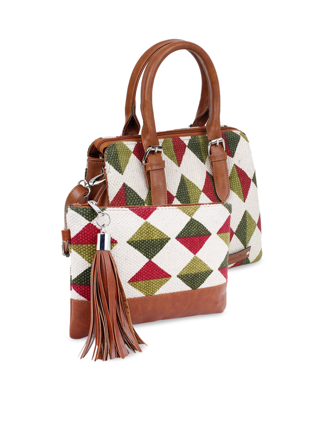 

Spice Art Set Of 2 Multicoloured Printed Handheld Bag & Clutch, Multi