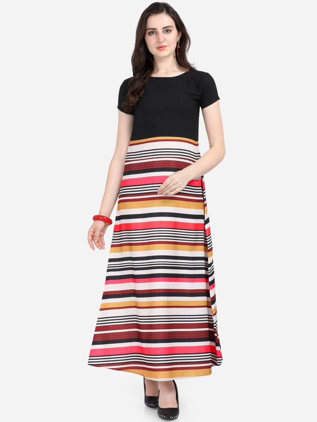 

Silk Bazar Women Multicoloured Striped Maxi Dress, Multi