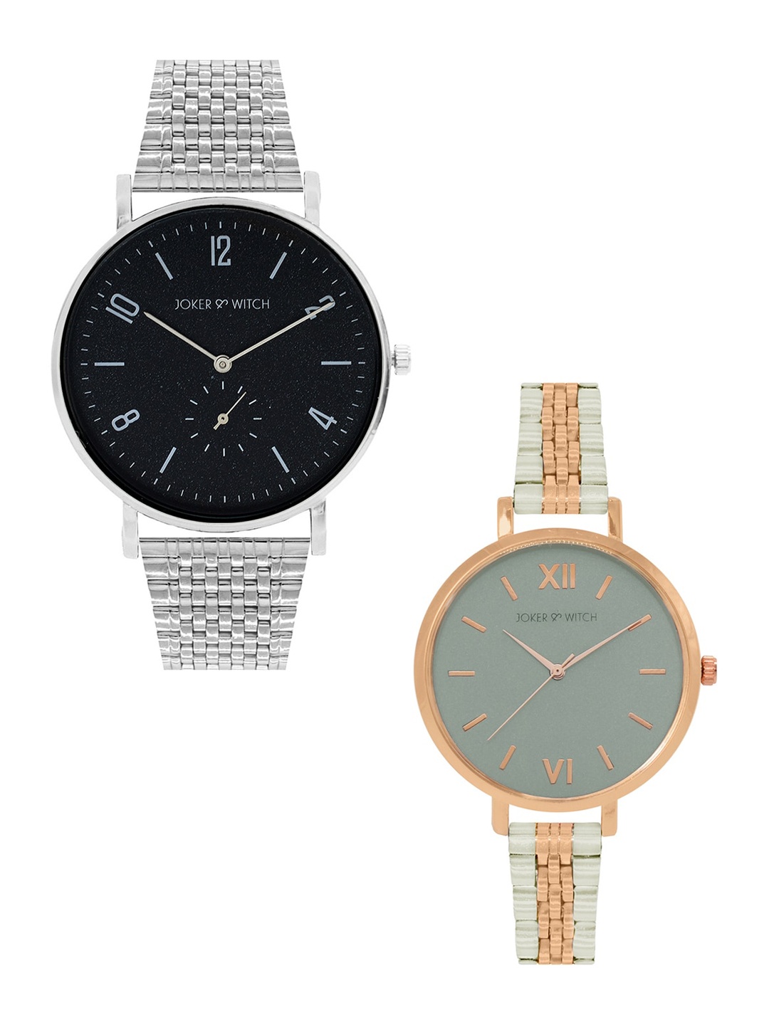 

JOKER & WITCH Chuck & Ned Couple Watch Gift Set JWCW146, Grey