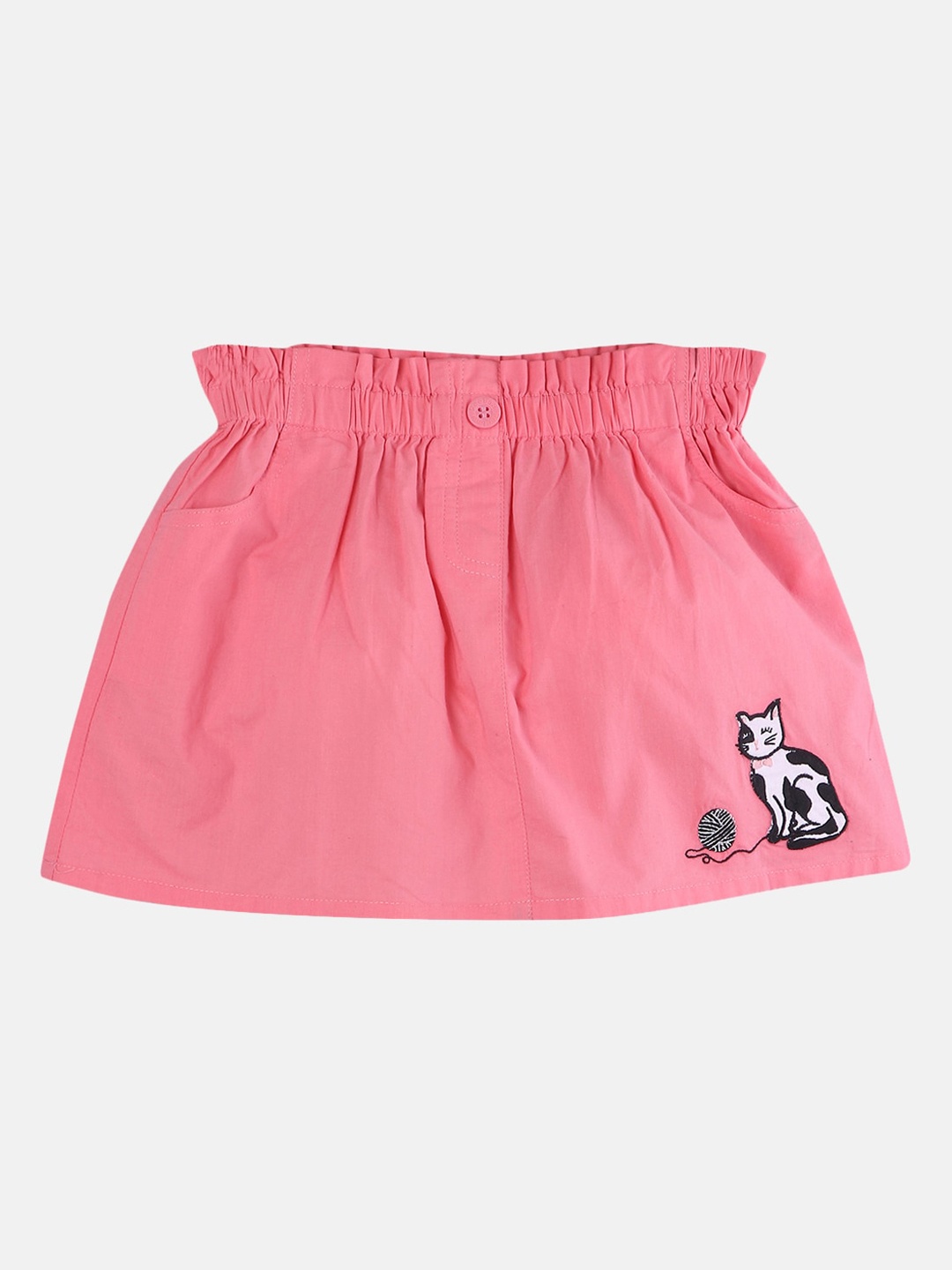 

Beebay Girls Pink Solid A-Line Skirt