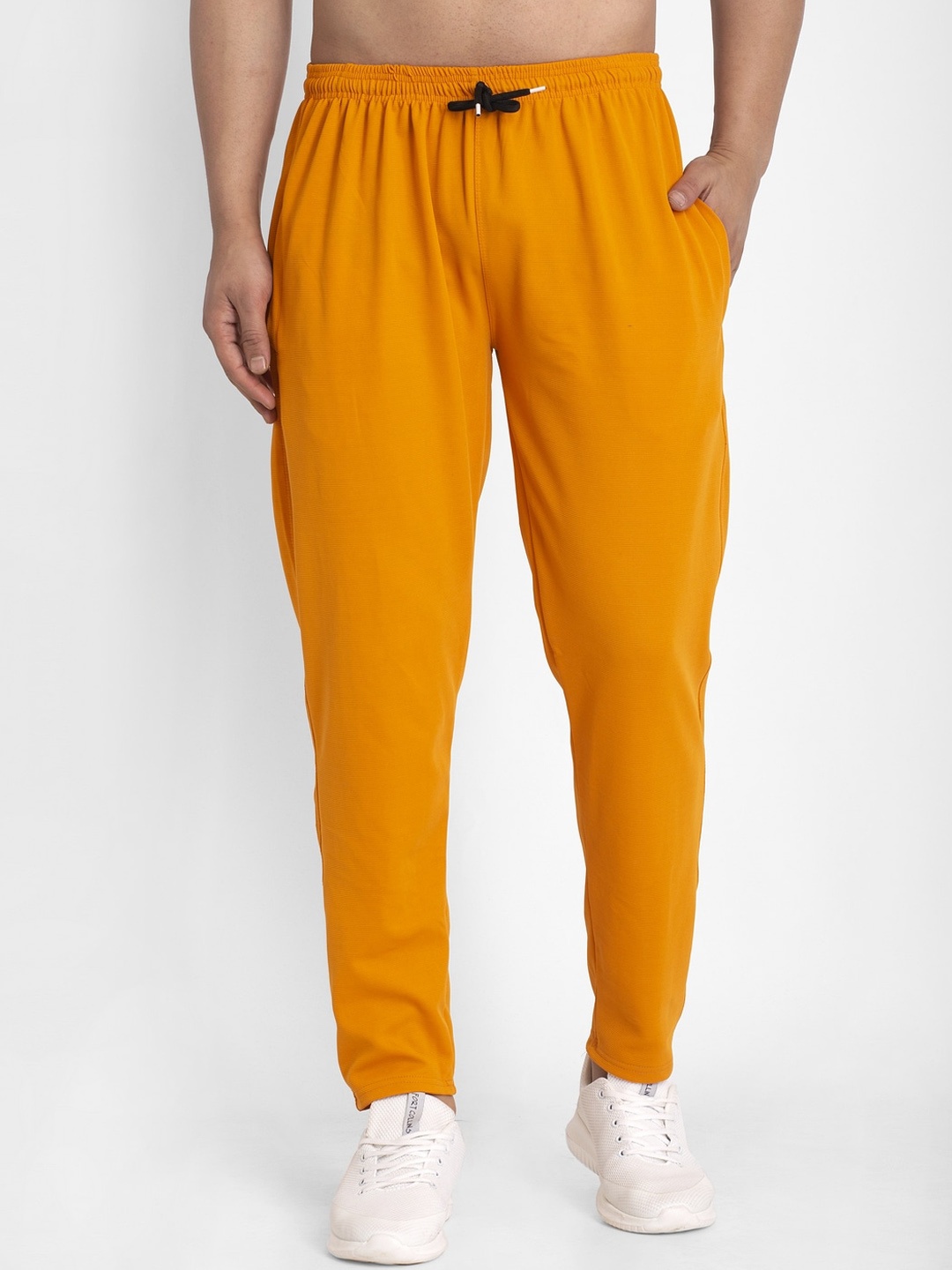 

JAINISH Men Mustard Yellow Solid Slim Fit Track Pants