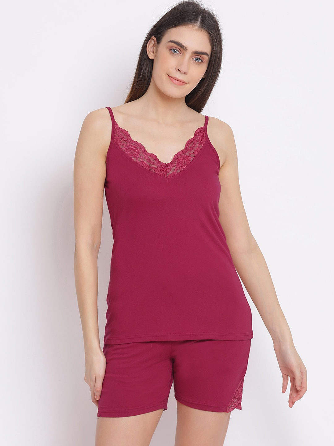 

Kanvin Women Maroon Night suit