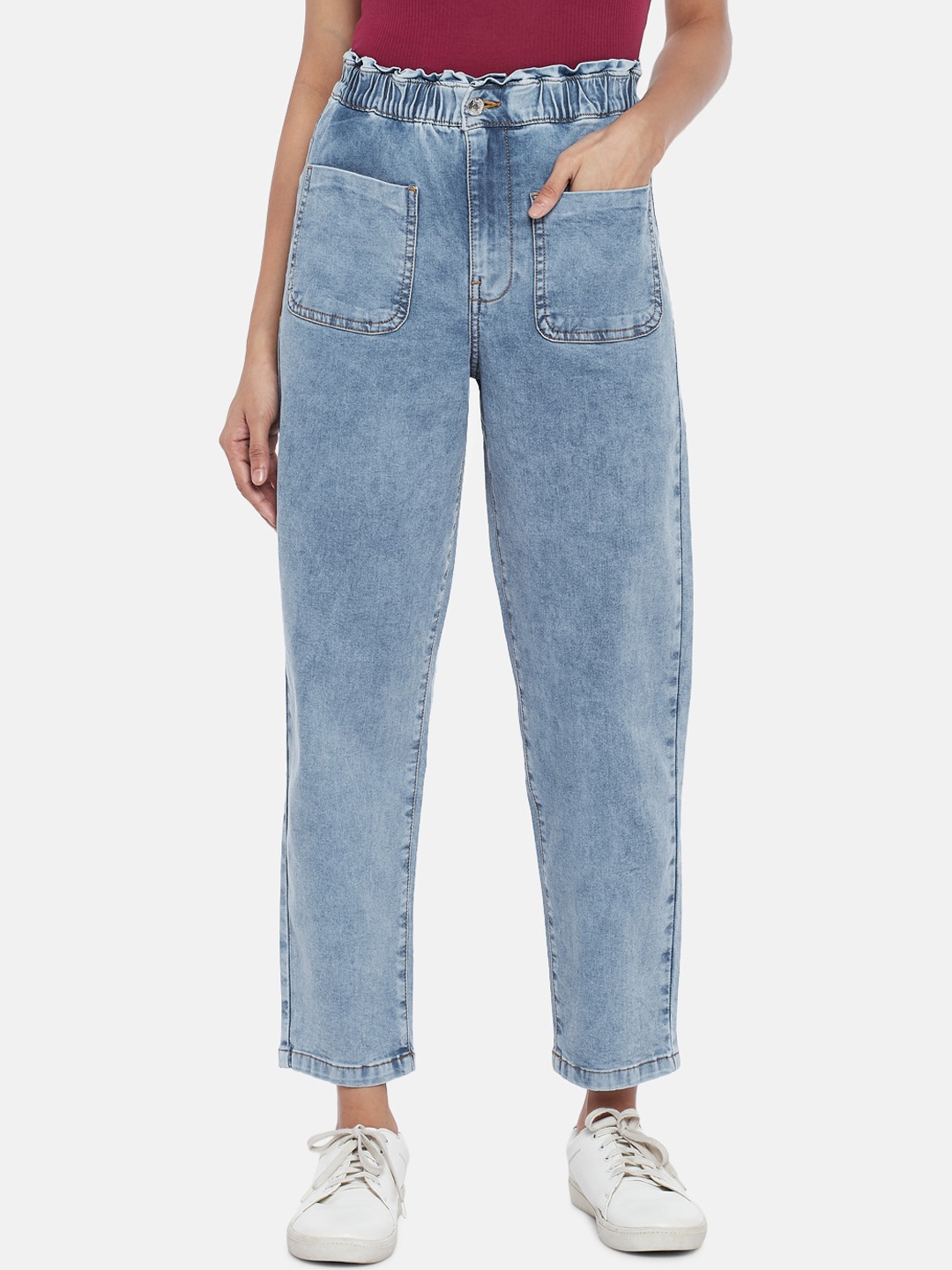 

People Women Blue Regular Fit Jeans