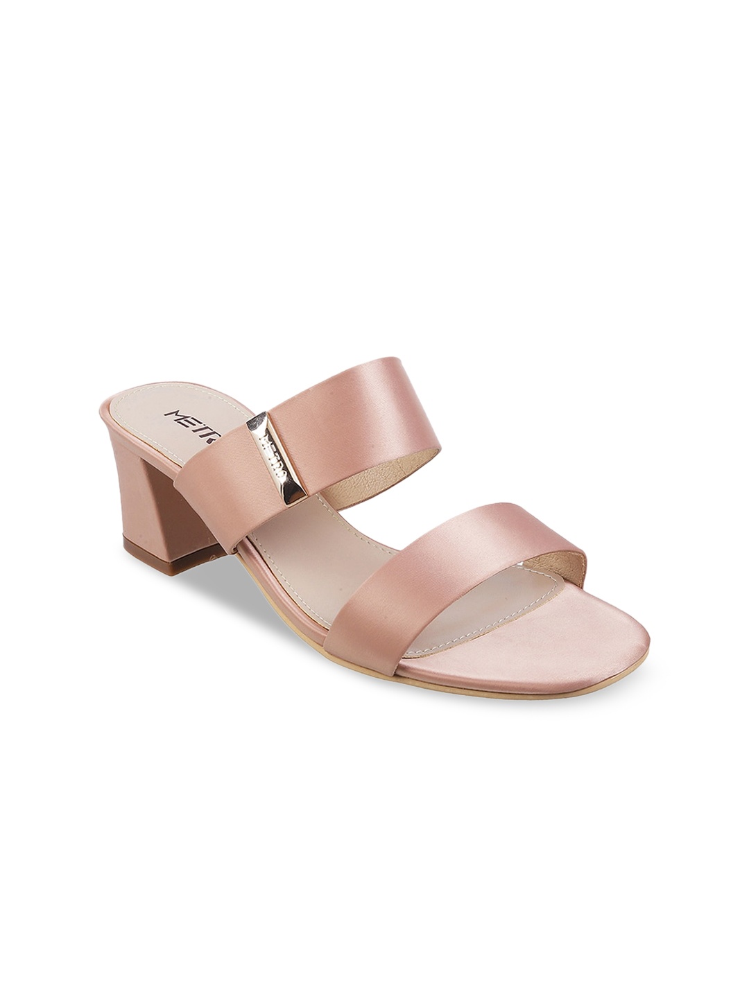 

Metro Women Peach-Coloured Solid Block Heels