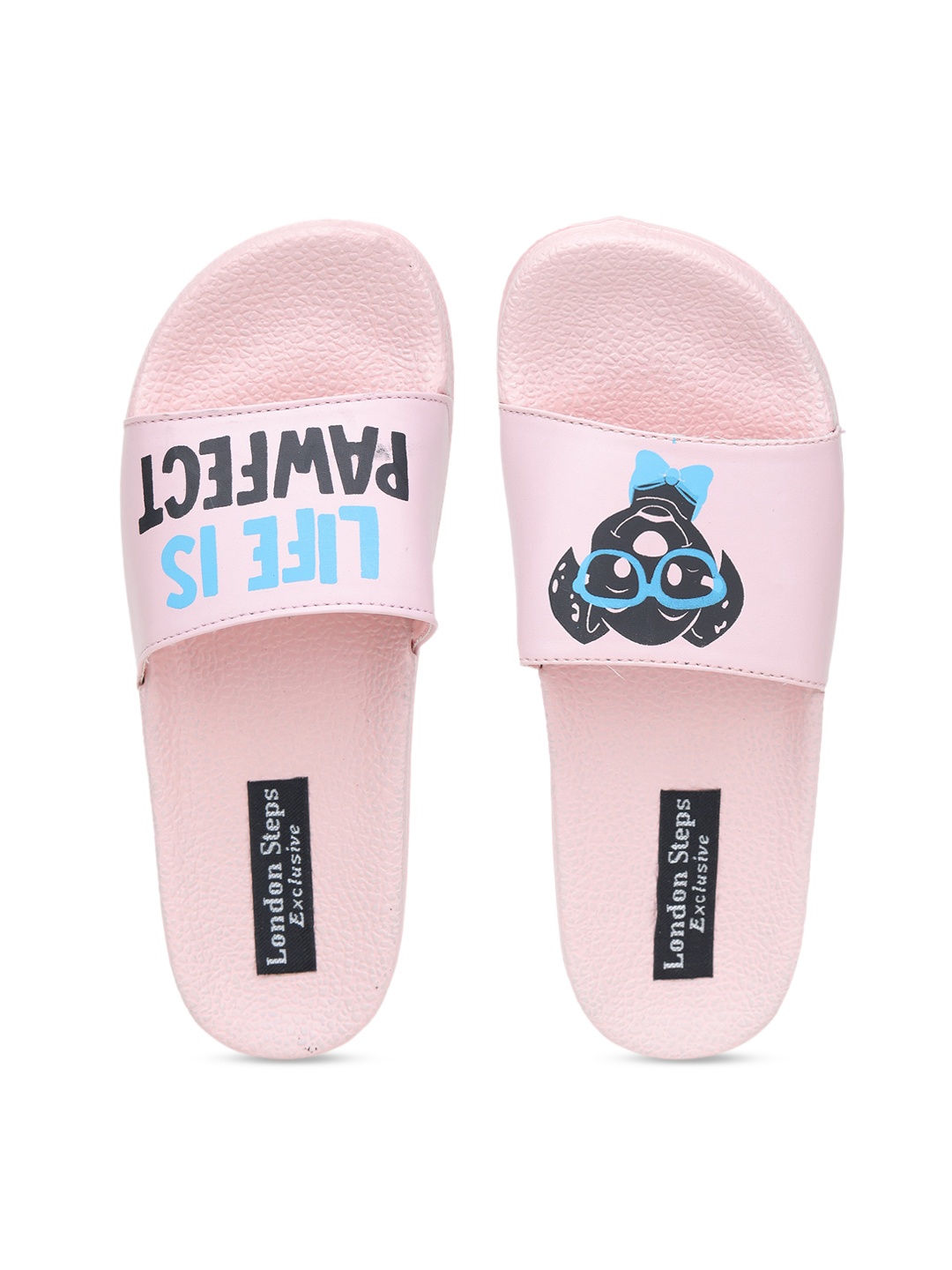

LONDON STEPS Women Pink Printed Sliders