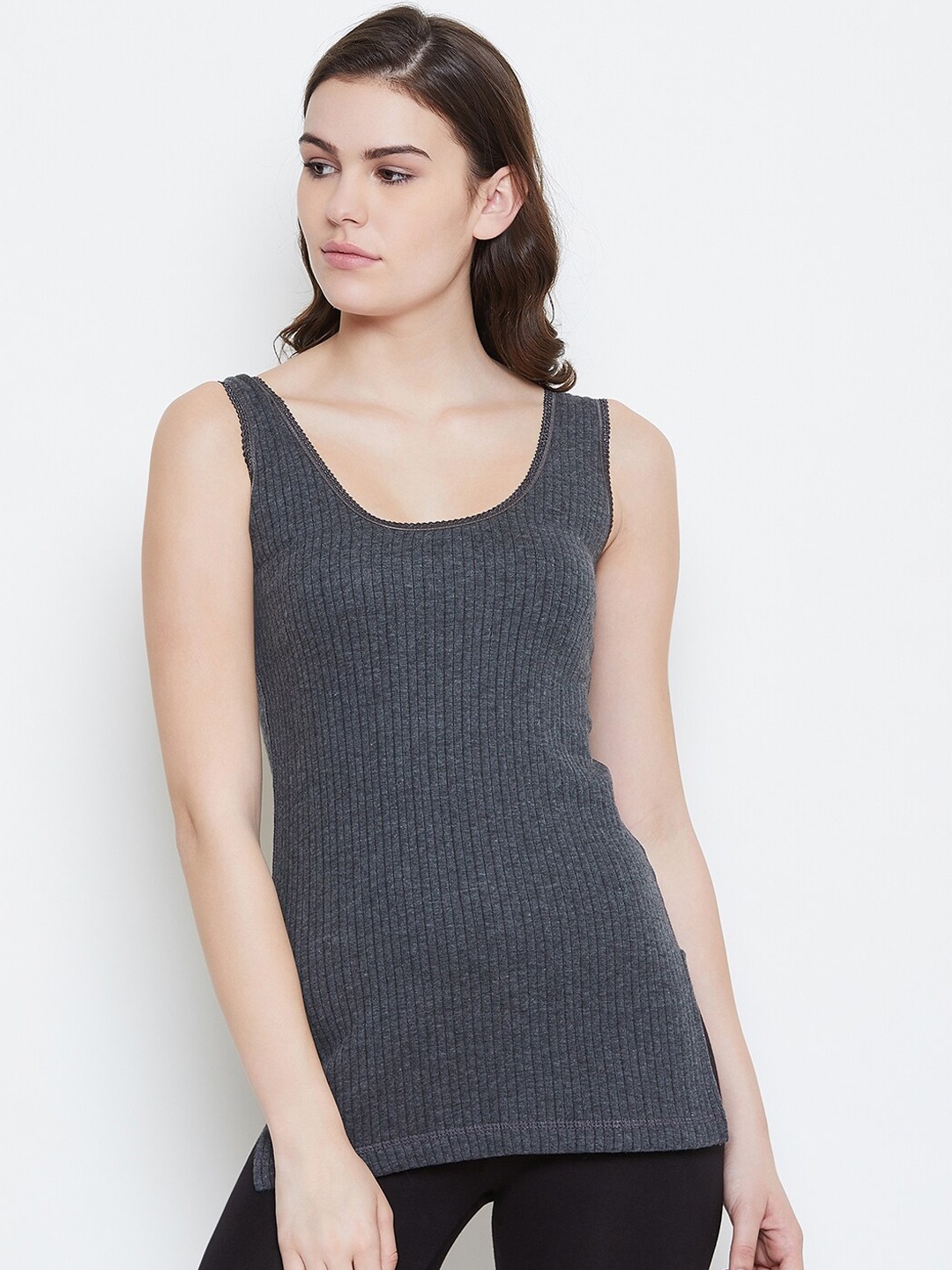 

NEVA Women Grey Solid Thermal Top