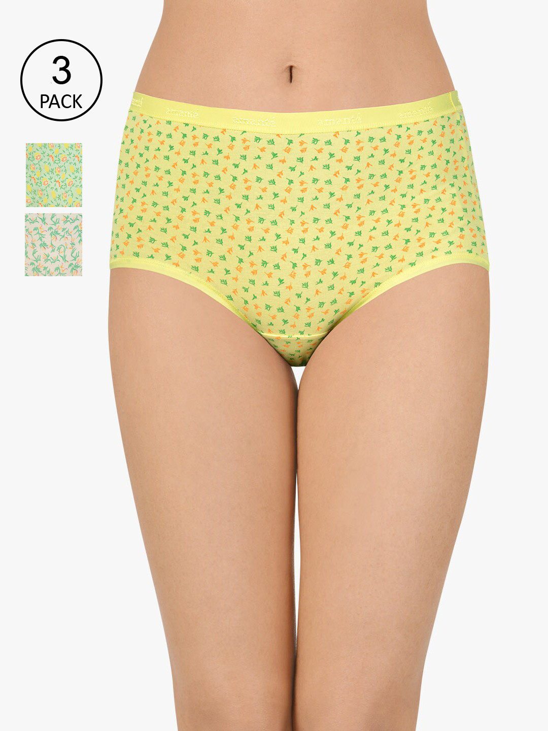 

Amante Women Pack of 3 Printed High Rise High Waist Basic Brief - PPK53101, Assorted