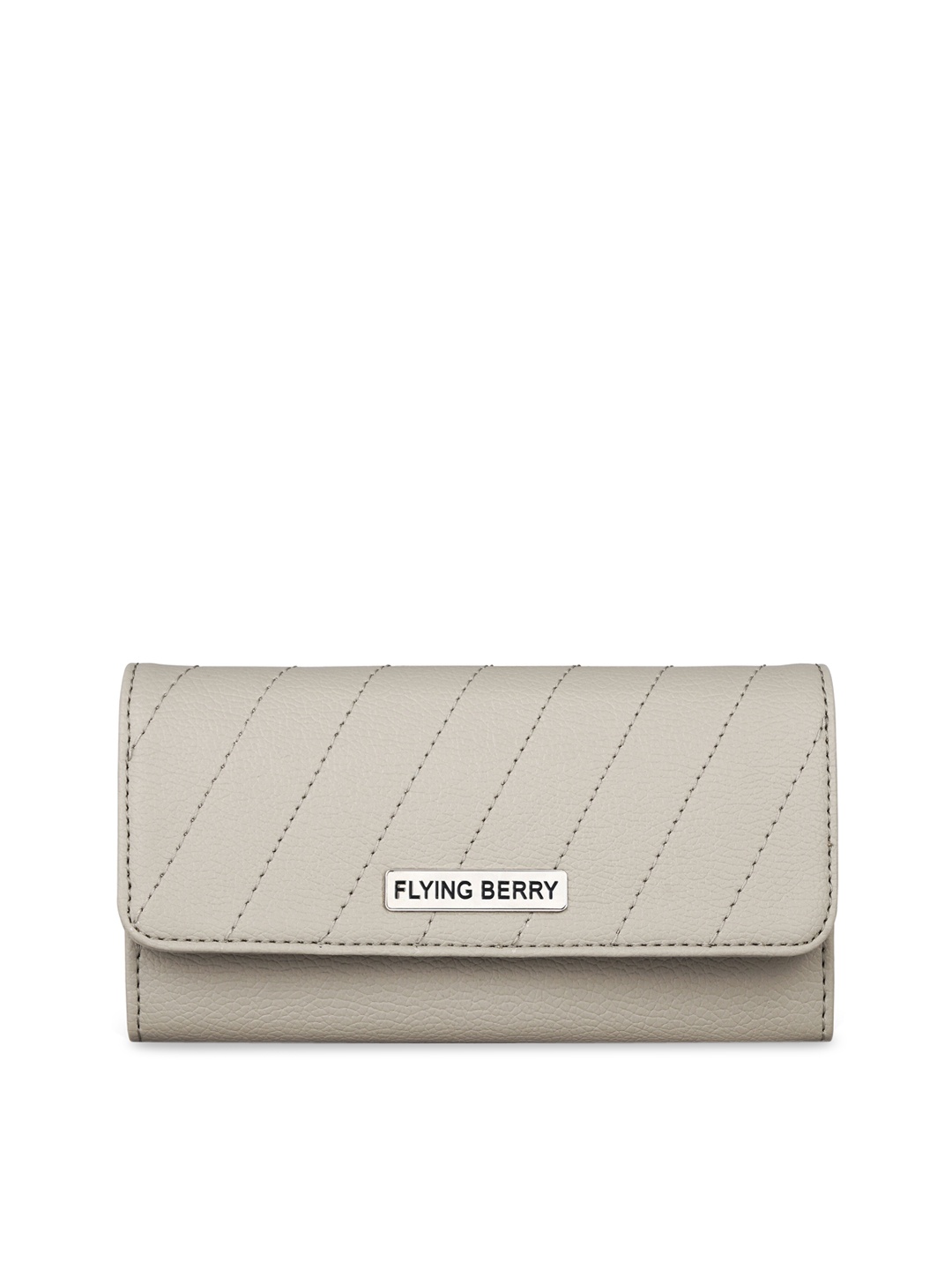 

FLYING BERRY Grey Striped Envelope Clutch