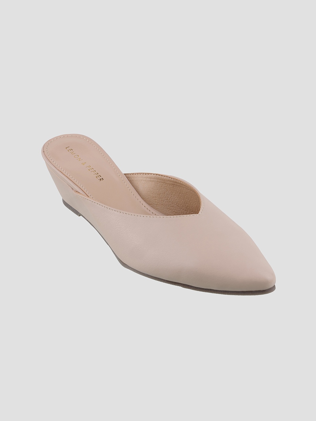 

LEMON & PEPPER Women Beige Solid Wedges