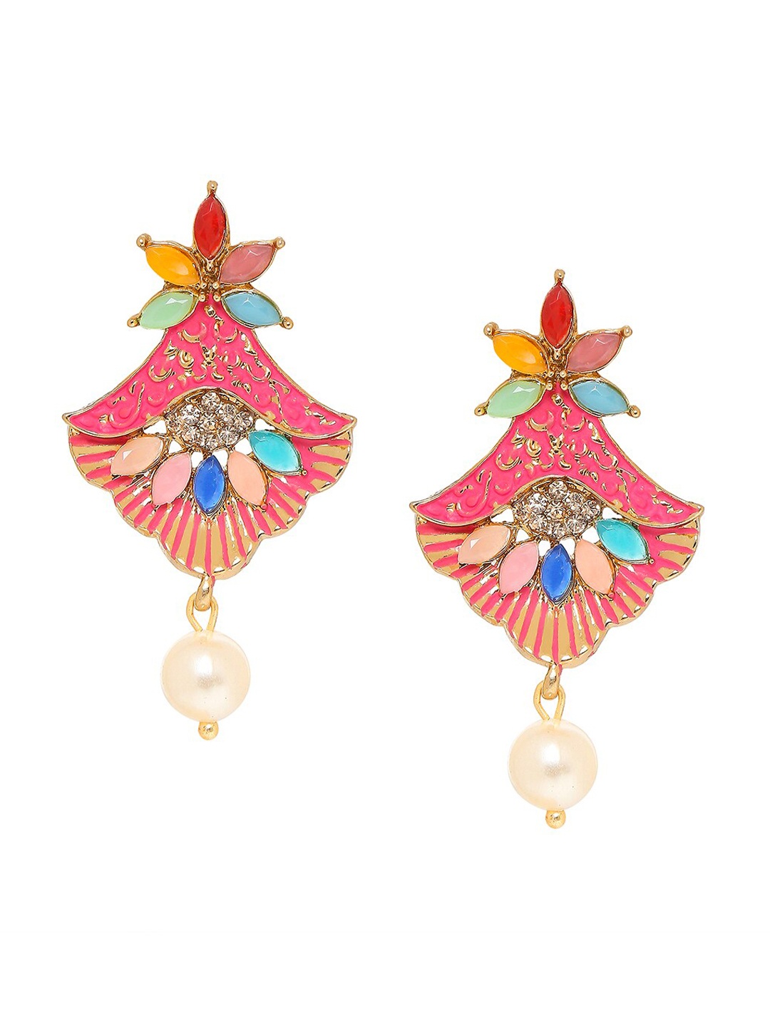 

Mahi Pink Gold-Plated Handcrafted Contemporary Studs