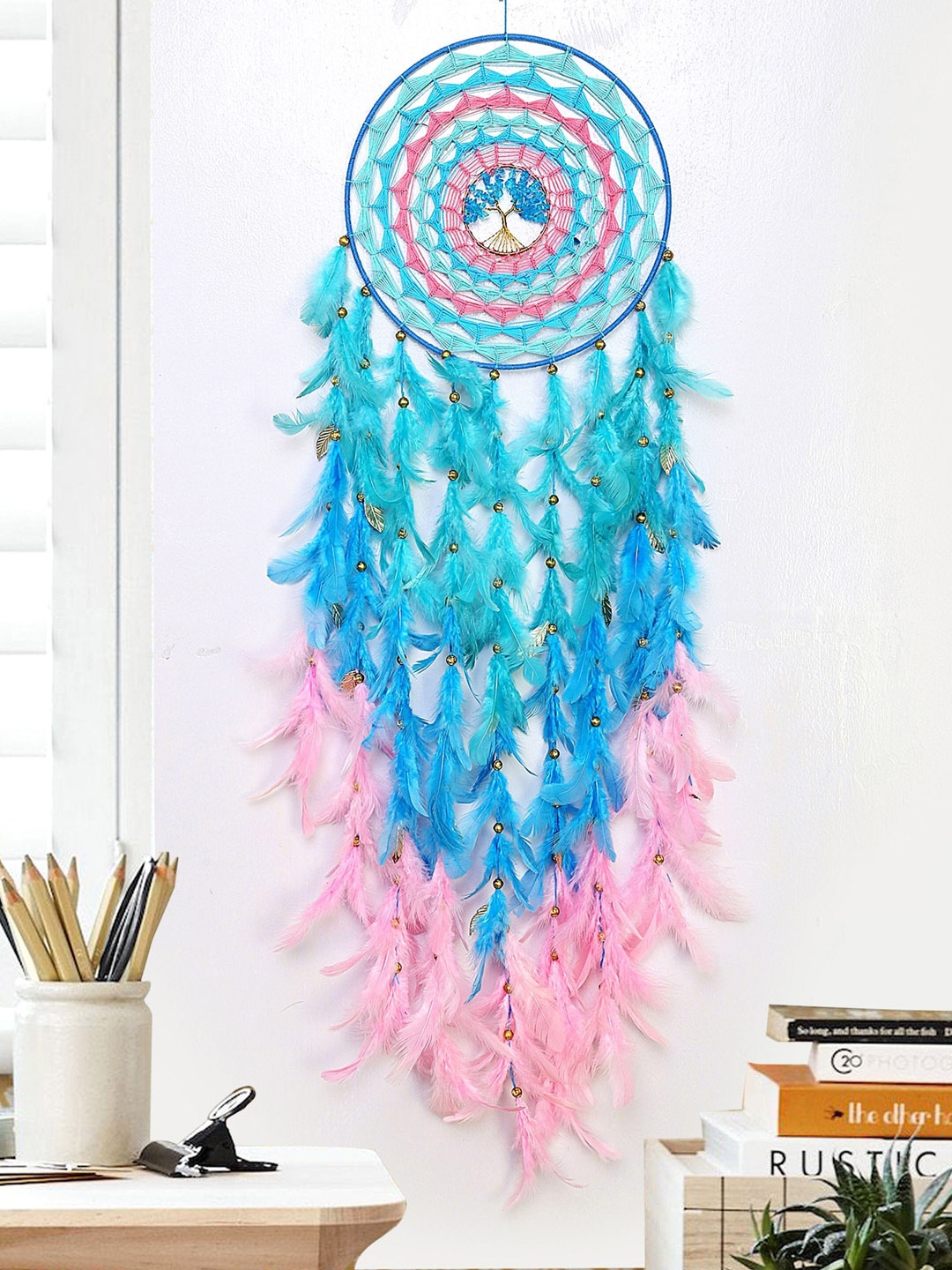 

Rooh Blue & Pink Handmade Dream Catcher