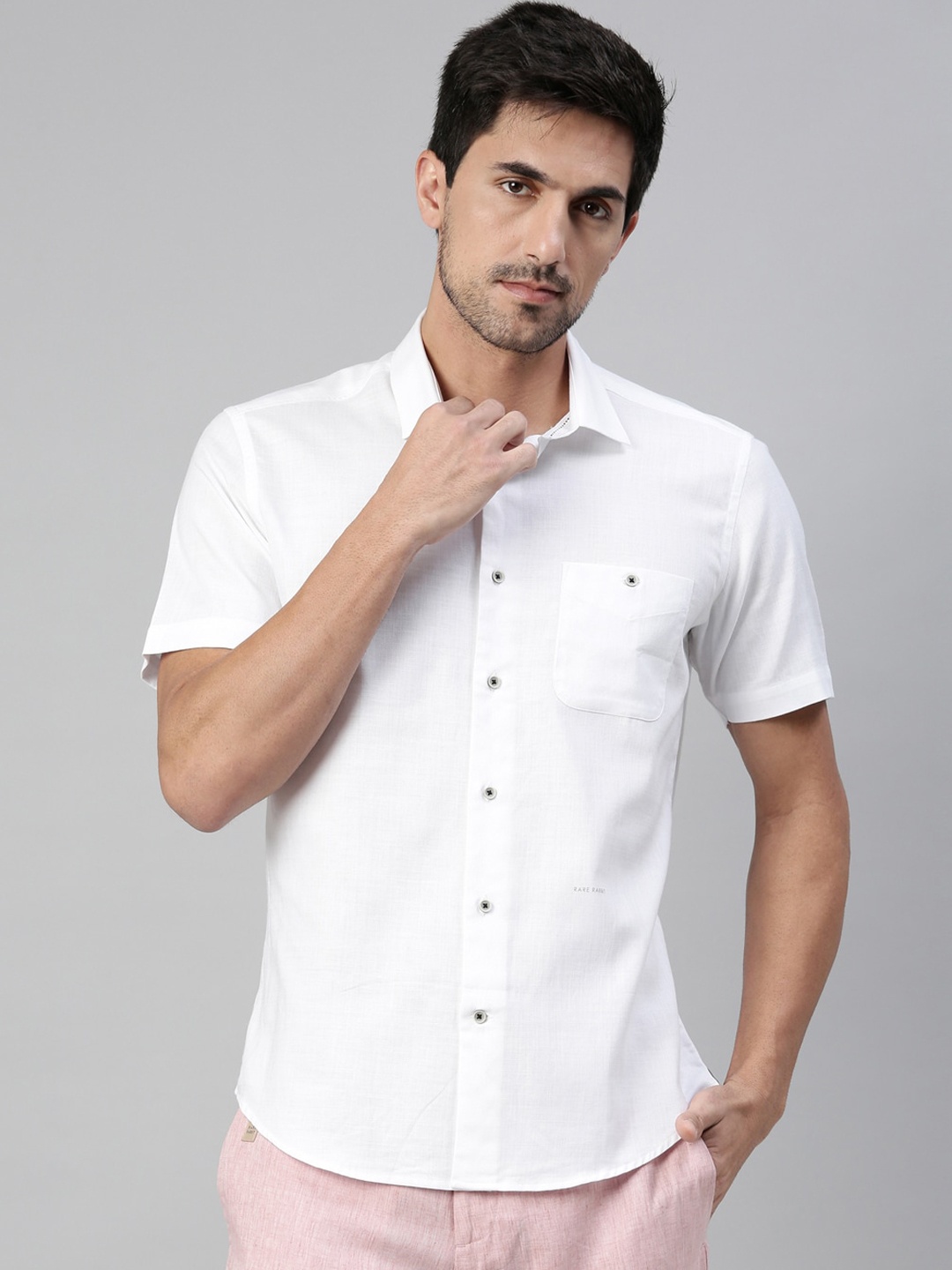 RARE RABBIT Men Loop Regular Fit Solid Shirt, White