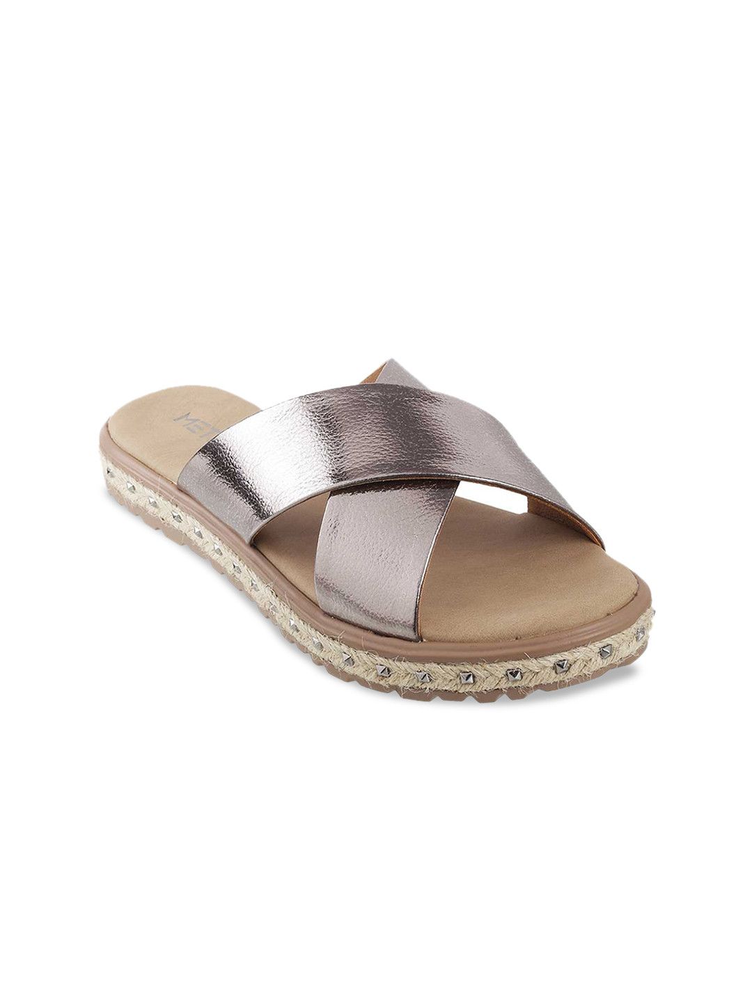 

Metro Women Grey Solid Open Toe Flats