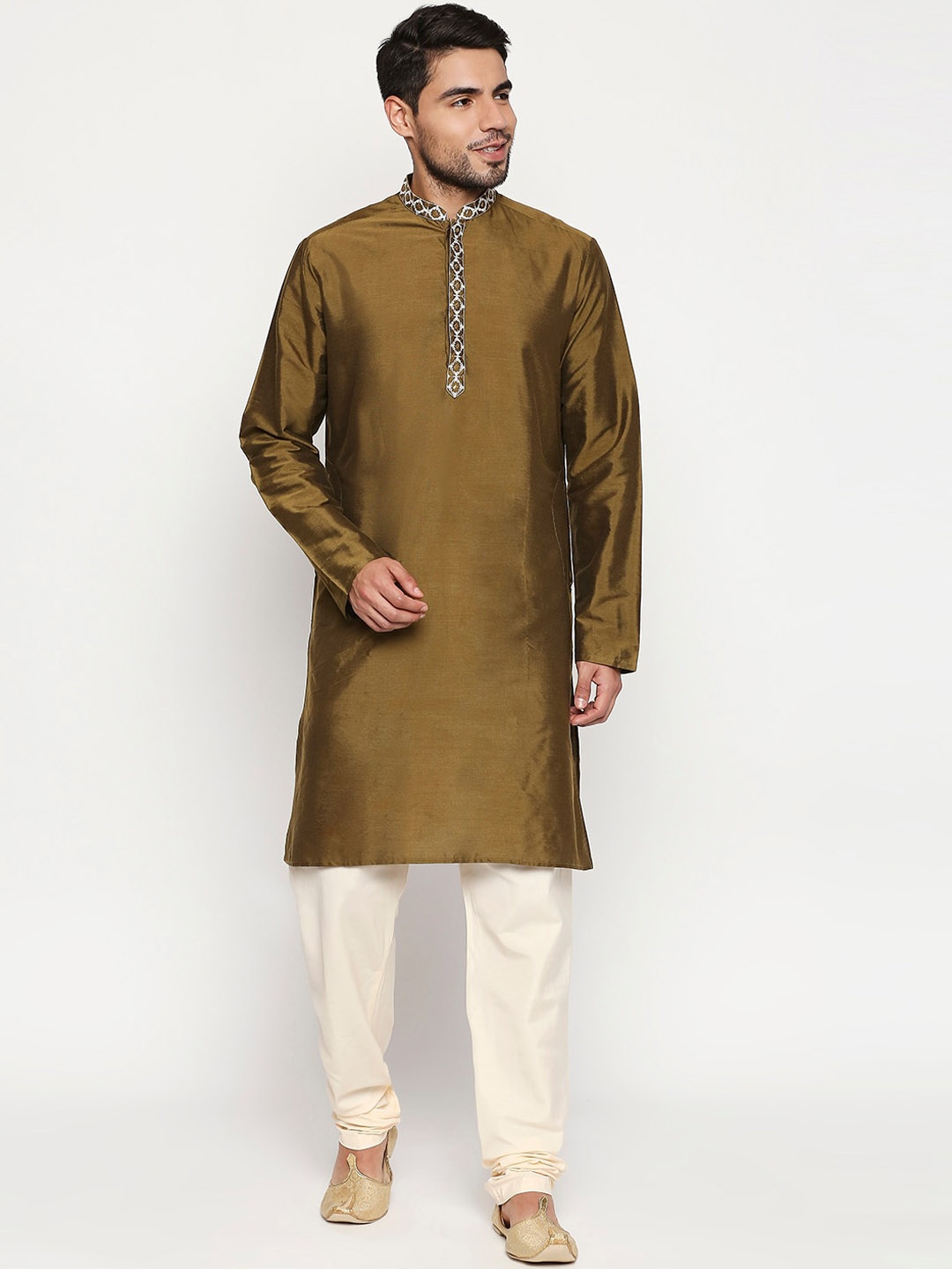 

Indus route by pantaloons men olive green kurta