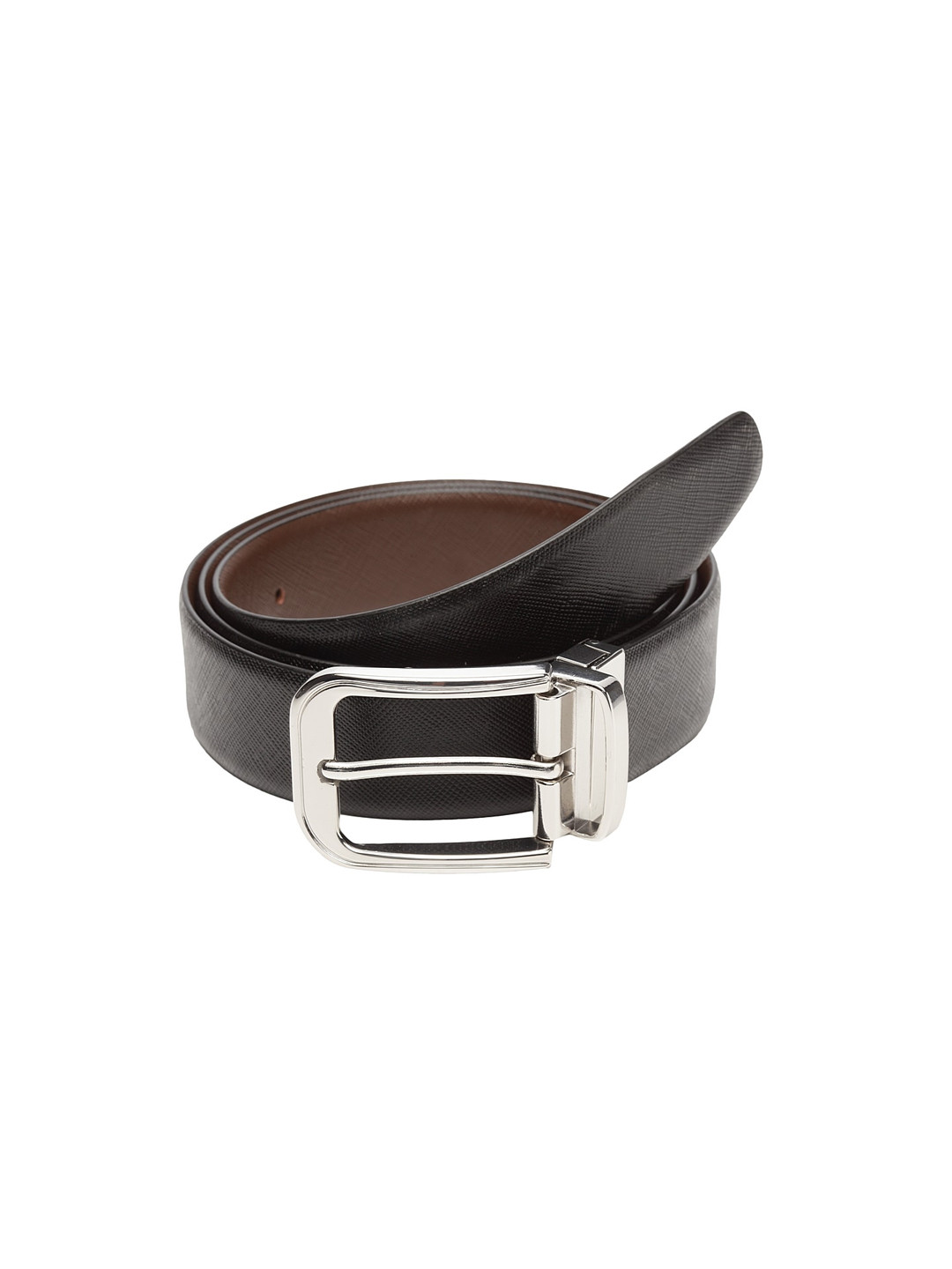 

WELBAWT Men Black & Brown Textured Belt