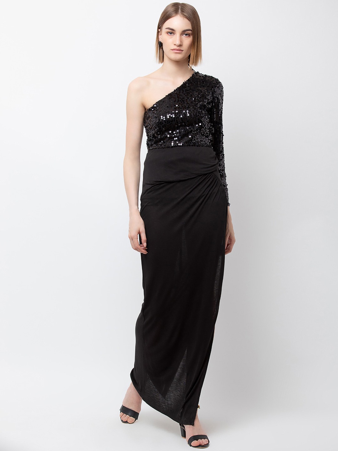 

DODO & MOA Women Black Embellished Maxi Dress