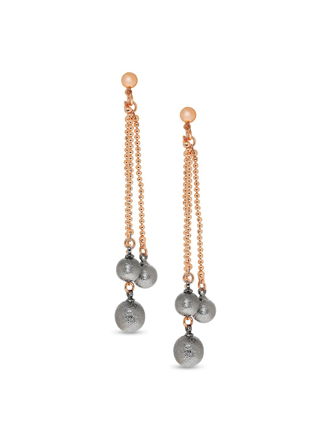 

Mahi Grey & Gold-Toned Contemporary Handcrafted Drop Earrings