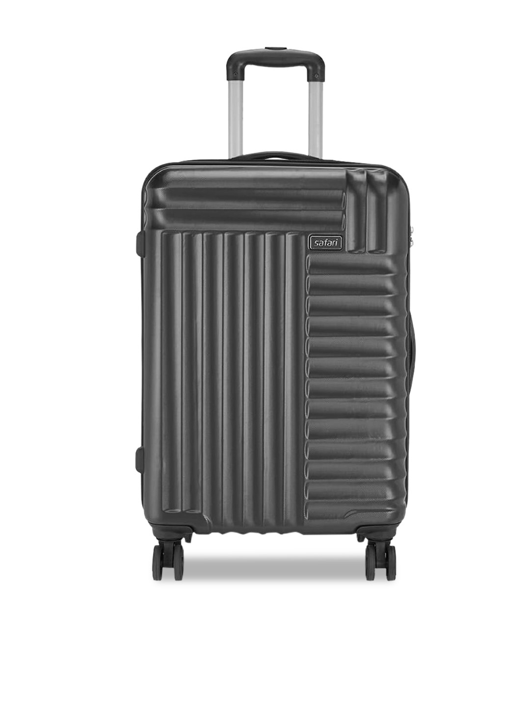 

Safari Grey Textured Hard-sided Medium Trolley Suitcase