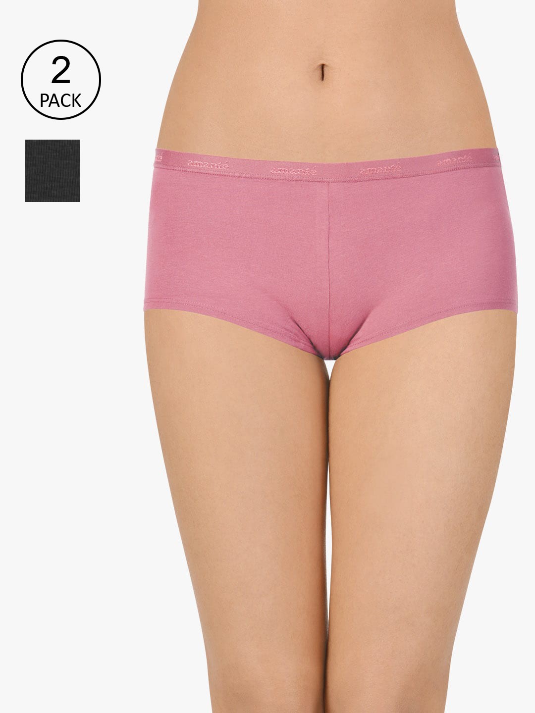 

Amante Women Pack of 2 Low Rise Boyshort Brief - PPK62001, Assorted